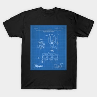 Electrician Patent - Maker Workshop Art - Blueprint T-Shirt